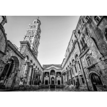 Lais Puzzle - Der Diokletianspalast in Split, Kroatien - Der berühmte Diokletianspalast ist ein antiker Palast, der für Kaiser Diokletian im historischen Zentrum von Split, Kroatien, errichtet wurde in schwarz weiß - 500, 1.000 & 2.000 Teile