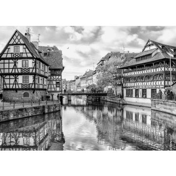 Lais Puzzle - Traditionelle Fachwerkhäuser am Grachtenviertel La Petite France in Straßburg, UNESCO-Weltkulturerbe, Elsass in schwarz weiß - 500, 1.000 & 2.000 Teile