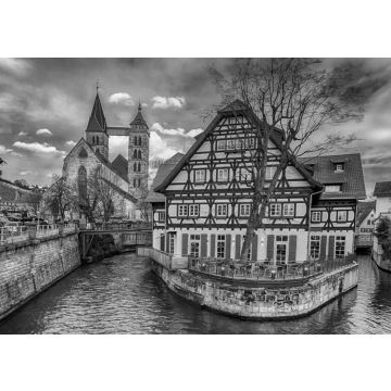 Lais Puzzle - Klein-Venedig in Esslingen am Neckar in schwarz weiß - 500, 1.000 & 2.000 Teile