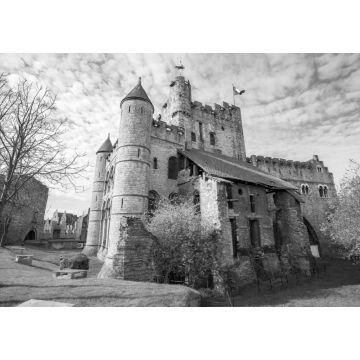 Lais Puzzle - Schloss Gravensteen in Gent, Flandern, Belgien in schwarz weiß - 1.000 Teile