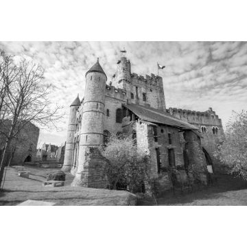 Lais Puzzle - Schloss Gravensteen in Gent, Flandern, Belgien in schwarz weiß - 2.000 Teile