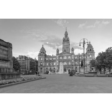 Lais Puzzle - Glasgow City Chambers und George Square in Glasgow, Schottland in schwarz weiß - 2.000 Teile
