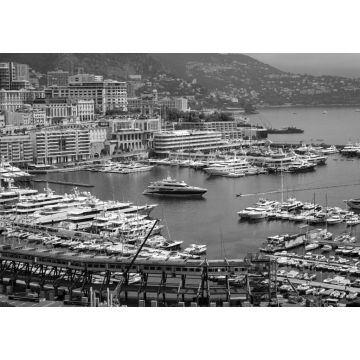 Lais Puzzle - Hafen von La Condamine. Stadtbild und Hafen von Monte Carlo. Fürstentum Monaco in schwarz weiß - 1.000 & 2.000 Teile