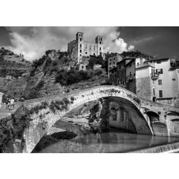 Lais Puzzle - Dolceacqua, Imperia in schwarz weiß - 500, 1.000 & 2.000 Teile