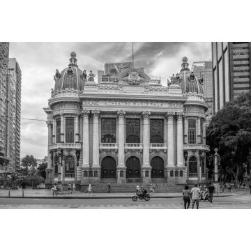 Lais Puzzle - Das Theatro Municipal (Stadttheater) ist ein Opernhaus im Stadtteil Centro von Rio de Janeiro, Brasilien in schwarz weiß - 2.000 Teile