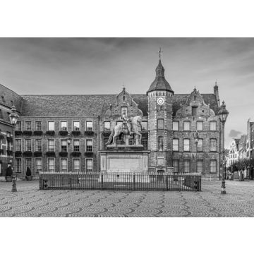 Lais Puzzle - Jan-Wellem-Statue, Rathaus, Marktplatz, Altstadt von Düsseldorf, Deutschland in schwarz weiß - 500, 1.000 & 2.000 Teile