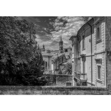 Lais Puzzle - Alte mittelalterliche Steingebäude in der Stadt Uzes im Departement Gard in Frankreich in schwarz weiß - 500, 1.000 & 2.000 Teile
