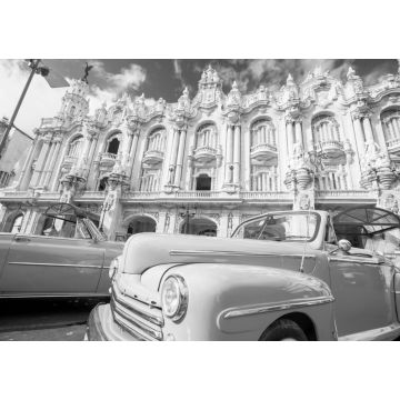 Lais Puzzle - Oldtimer in Havanna, Kuba in schwarz weiß - 1.000 Teile
