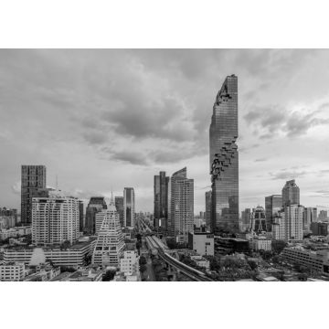 Lais Puzzle - Stadtbild des Geschäftsviertels von Bangkok mit Wolkenkratzer in der Dämmerung, Thailand in schwarz weiß - 500, 1.000 & 2.000 Teile