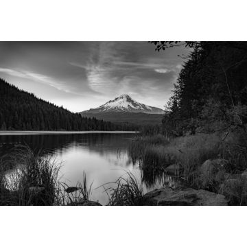 Lais Puzzle - Sonnenuntergang am Mount Hood in schwarz weiß - 2.000 Teile