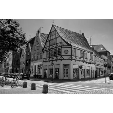 Lais Puzzle - Altstadt von Glückstadt in Deutschland in schwarz weiß - 2.000 Teile