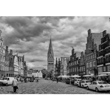 Lais Puzzle - Historische Altstadt in Lüneburg, Deutschland in schwarz weiß - 500, 1.000 & 2.000 Teile