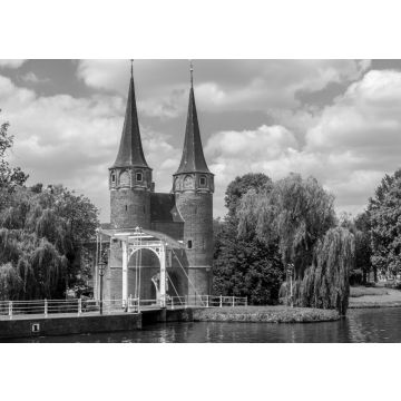 Lais Puzzle - Oostpoort in Delft, Niederlande in schwarz weiß - 500, 1.000 & 2.000 Teile
