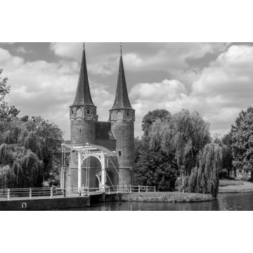 Lais Puzzle - Oostpoort in Delft, Niederlande in schwarz weiß - 2.000 Teile