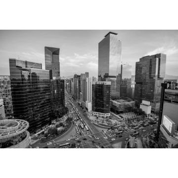 Lais Puzzle - Blick auf das Stadtzentrum am Gangnam Square in Seoul Stadt Südkorea in schwarz weiß - 2.000 Teile
