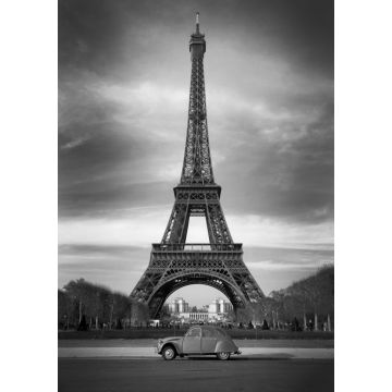 Lais Puzzle - Roter Wagen vor Eiffelturm Paris in schwarz weiß - 1.000 Teile