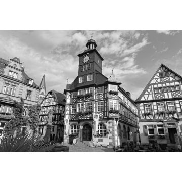 Lais Puzzle - Rathaus im historischen Zentrum von Heppenheim an der Bergstraße, Hessen, Deutschland in schwarz weiß - 2.000 Teile
