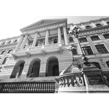 Lais Puzzle - Gebäude der Nationalbibliothek in der Innenstadt von Rio de Janeiro, Brasilien in schwarz weiß - 500, 1.000 & 2.000 Teile