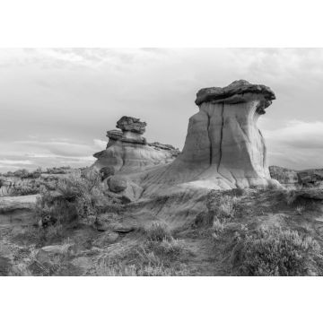 Lais Puzzle - Badlands im Tal des Red Deer River im Dinosaur Provincial Park in Alberta, Kanada in schwarz weiß - 500, 1.000 & 2.000 Teile