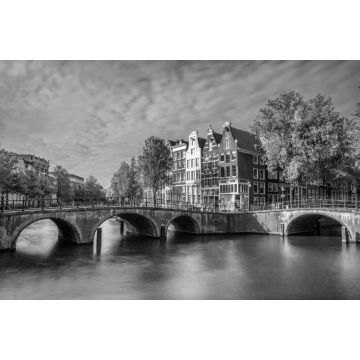Lais Puzzle - Keizersgracht und Leidsegracht in Amsterdam, Niederlande in schwarz weiß - 2.000 Teile