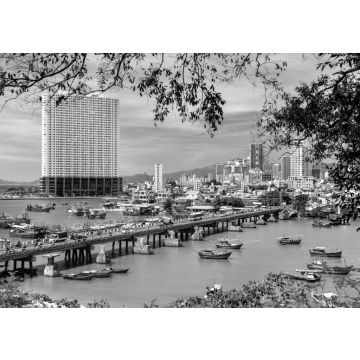 Lais Puzzle - Blick auf die Stadt Nha Trang in Vietnam in schwarz weiß - 500, 1.000 & 2.000 Teile