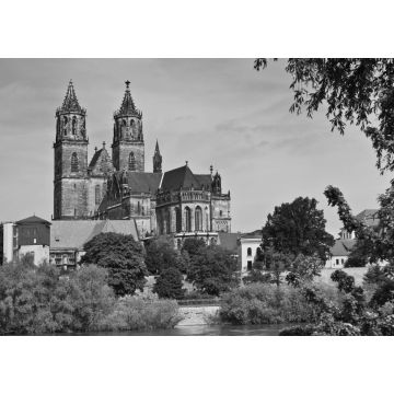 Lais Puzzle - Magdeburg, Sachsen-Anhalt in schwarz weiß - 1.000 Teile