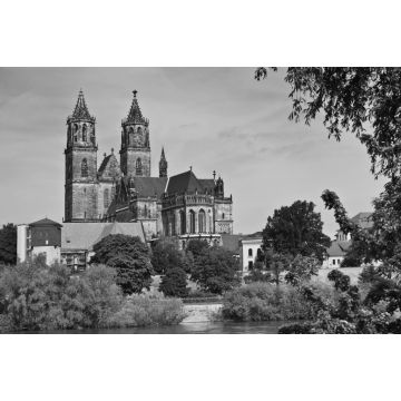 Lais Puzzle - Magdeburg, Sachsen-Anhalt in schwarz weiß - 2.000 Teile