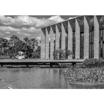 Lais Puzzle - Schöner Blick auf das Itamaraty-Palastgebäude in Brasilia, Brasilien in schwarz weiß - 500, 1.000 & 2.000 Teile