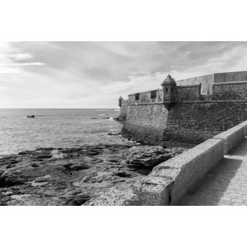 Lais Puzzle - Burg von San Sebastian in Cadiz, Andalusien, Spanien in schwarz weiß - 2.000 Teile