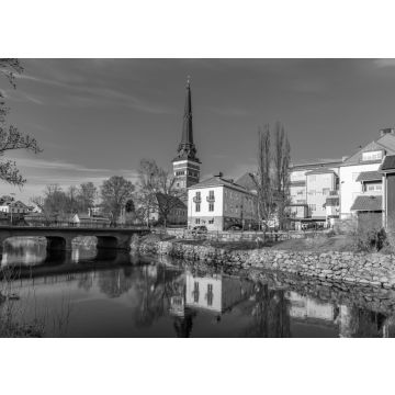 Lais Puzzle - Gamla stan Viertel und Kathedrale in Vasteras, Schweden in schwarz weiß - 500, 1.000 & 2.000 Teile