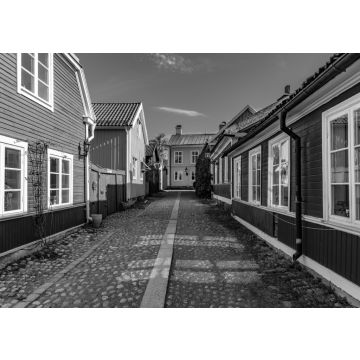 Lais Puzzle - Traditionelle Holzgebäude im Viertel Gamla Stan in Gavle, Schweden in schwarz weiß - 500, 1.000 & 2.000 Teile