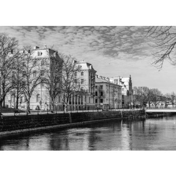 Lais Puzzle - Elite Grand Hotel in Gavle mit Blick auf den Fluss Gavlean, Schweden in schwarz weiß - 500, 1.000 & 2.000 Teile