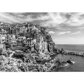Lais Puzzle - Riomaggiore, Cinqueterre, Nationalpark Cinque Terre in schwarz weiß - 500, 1.000 & 2.000 Teile