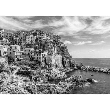 Lais Puzzle - Riomaggiore, Cinqueterre, Nationalpark Cinque Terre in schwarz weiß - 1.000 Teile