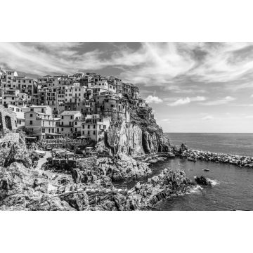 Lais Puzzle - Riomaggiore, Cinqueterre, Nationalpark Cinque Terre in schwarz weiß - 2.000 Teile