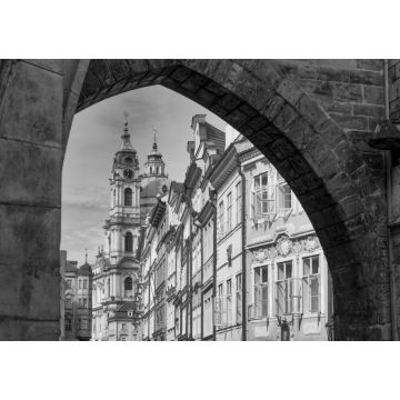 Lais Puzzle - Eintritt in das bunte Viertel Mala Strana in Prag in schwarz weiß - 1.000 Teile