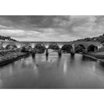 Lais Puzzle - Das Newport-Viadukt in der Grafschaft Mayo in der Nähe von Westport, Irland bei Nacht in schwarz weiß - 500, 1.000 & 2.000 Teile