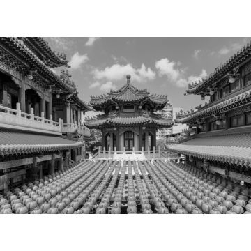 Lais Puzzle - Farbenprächtige Ansicht des Sanfeng-Tempels in Kaohsiung, Taiwan in schwarz weiß - 1.000 Teile