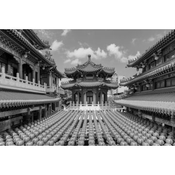 Lais Puzzle - Farbenprächtige Ansicht des Sanfeng-Tempels in Kaohsiung, Taiwan in schwarz weiß - 2.000 Teile