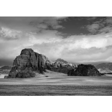 Lais Puzzle - Bergfelsen in der Wüste Wadi Rum, Südjordanien in schwarz weiß - 500, 1.000 & 2.000 Teile
