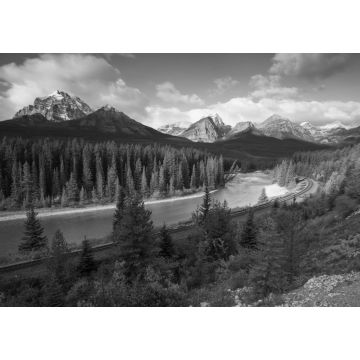 Lais Puzzle - Rocky Mountains an einem Herbsttag Jasper National Park in den kanadischen Rockies. Alberta Kanada Landschaft im Jasper-Nationalpark in schwarz weiß - 1.000 Teile