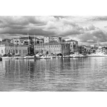 Lais Puzzle - Reisen in Griechenland - schöne Hafenmole der Altstadt von Chania auf der Insel Kreta in schwarz weiß - 500, 1.000 & 2.000 Teile