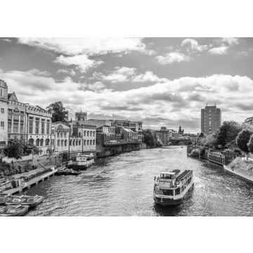 Lais Puzzle - York City mit dem Fluss Ouse in York UK in schwarz weiß - 500, 1.000 & 2.000 Teile