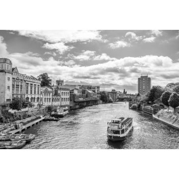 Lais Puzzle - York City mit dem Fluss Ouse in York UK in schwarz weiß - 2.000 Teile