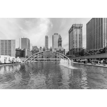 Lais Puzzle - Nachtansicht des Rathauses von Toronto (New City Hall) in Toronto, Ontario, Kanada in schwarz weiß - 2.000 Teile