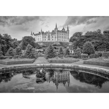 Lais Puzzle - Historisches Dunrobin Castle in Sutherland, Highlands von Schottland in schwarz weiß - 1.000 Teile