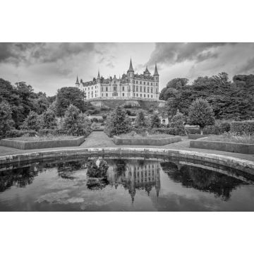 Lais Puzzle - Historisches Dunrobin Castle in Sutherland, Highlands von Schottland in schwarz weiß - 2.000 Teile