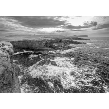 Lais Puzzle - Atemberaubende Yesnaby-Klippen und der Yesnaby Castle Sea Stack an der Westküste der Insel Mainland Orkney, Schottland in schwarz weiß - 1.000 Teile