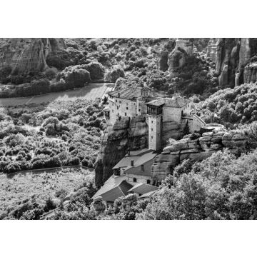 Lais Puzzle - Kloster von Roussanou in Meteora in Griechenland in schwarz weiß - 500, 1.000 & 2.000 Teile
