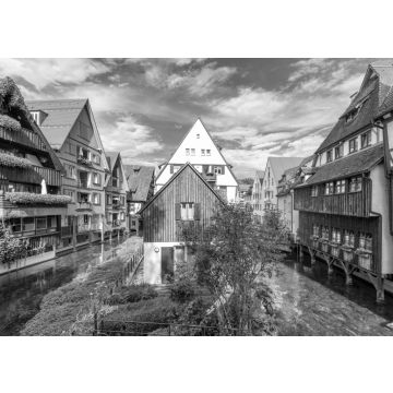 Lais Puzzle - Straßenansicht in der Altstadt von Ulm, Baden Württemberg, Deutschland in schwarz weiß - 500, 1.000 & 2.000 Teile